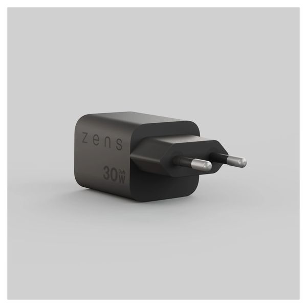 Zens Compact Oplader USB-C / USB-A 30W - Power Adapter - Zwart