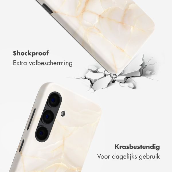 Selencia Vivid Backcover met MagSafe Samsung Galaxy S24 - Golden Beige Marble