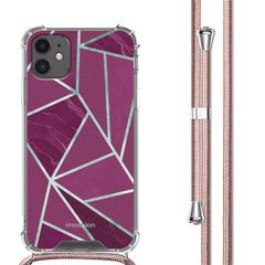 imoshion Design hoesje met koord iPhone 11 - Bordeaux Graphic