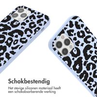 imoshion Siliconen design hoesje met koord iPhone 12 (Pro) - Animal Lila