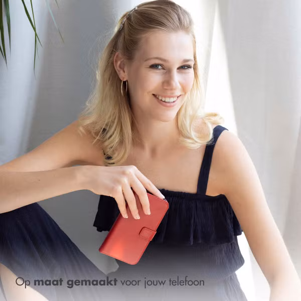 Selencia Echt Lederen Bookcase Samsung Galaxy A34 (5G) - Rood