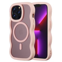 Selencia Wavy Backcover met MagSafe Apple iPhone 13 Pro - Soft Pink