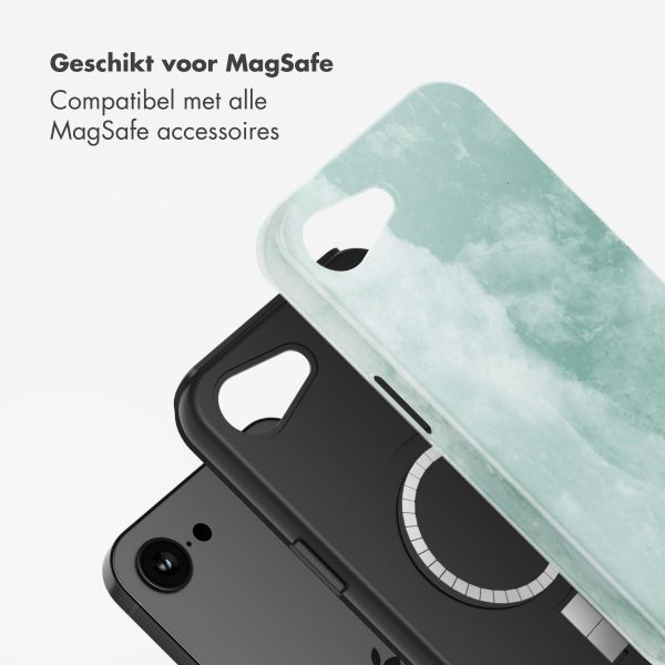 Selencia Vivid Backcover met MagSafe Apple iPhone 16e - Marble Grayed Jade