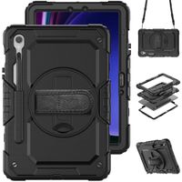 Accezz Rugged Backcover met schouderstrap Samsung Galaxy Tab S9 11.0 inch / Tab S10 FE / S9 FE 10.9 inch - Zwart