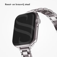 Selencia Slim Steel schakelbandje Apple Watch Series 1 t/m 9 / SE (38/40/41 mm) | Series 10 / 11 (42 mm) - Zilver