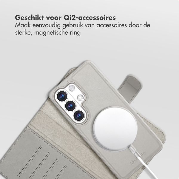 Selencia Olyn Uitneembare Bookcase met MagSafe Samsung Galaxy S26 Ultra - Grijs