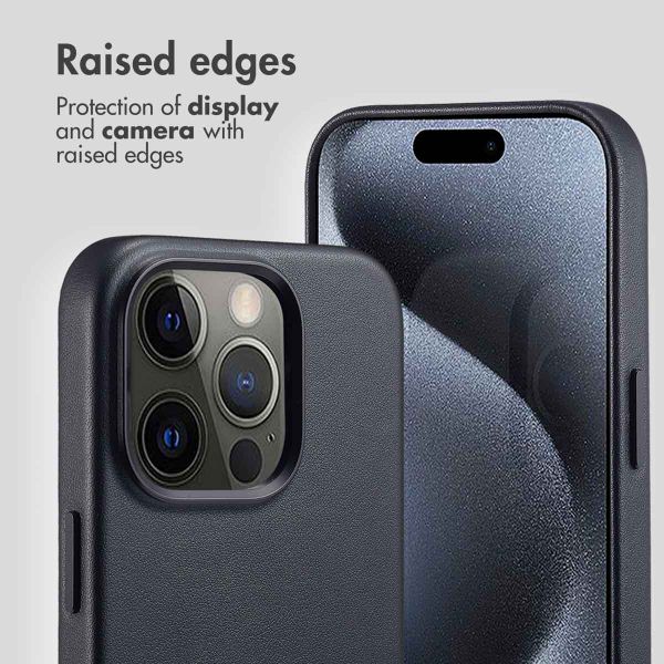 Accezz Leather Back Cover with MagSafe Apple iPhone 15 Pro - Onyx Black