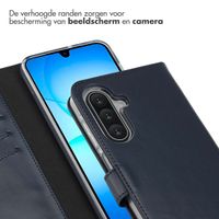 Selencia Echt Leren Bookcase Samsung Galaxy A17 - Blauw