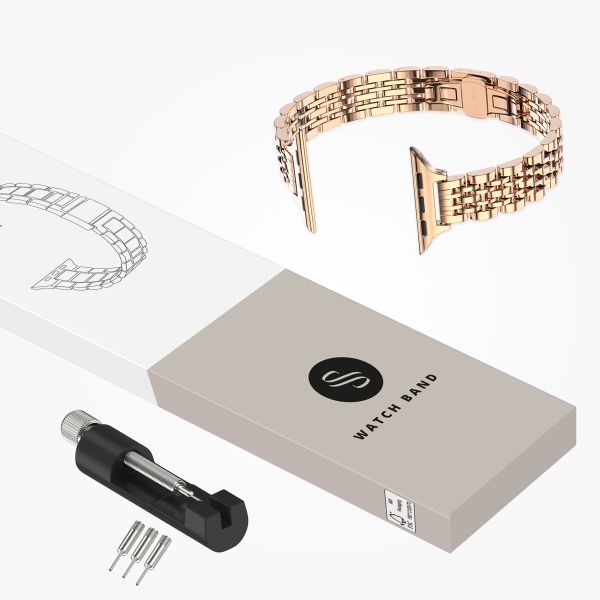 Selencia Slim Steel Jubilee Inspired Link Band Apple Watch | 38/40/41/42 mm - Rose Gold