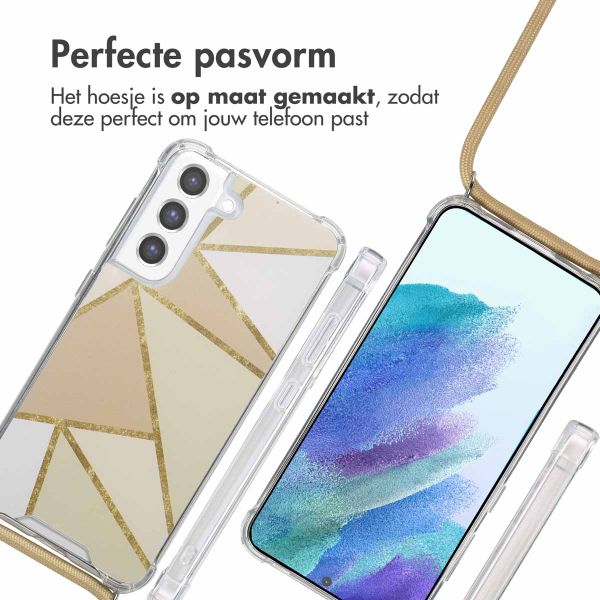 imoshion Design hoesje met koord Samsung Galaxy S21 FE - Beige Graphic