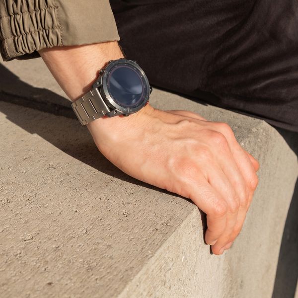 Accezz Mat Titanium bandje  - Garmin 26 mm aansluiting - Titanium