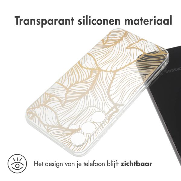 imoshion Design hoesje Samsung Galaxy S23 FE - Golden Leaves Transparant