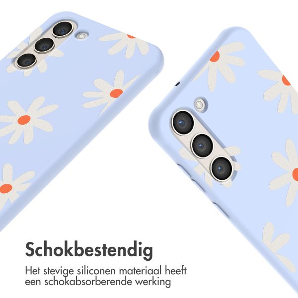 imoshion Siliconen design hoesje met koord Samsung Galaxy S23 Plus - Lila Flower Distance