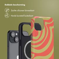 Selencia Vivid Backcover met MagSafe Apple iPhone 14 - Wavy Swirl Orange Fern