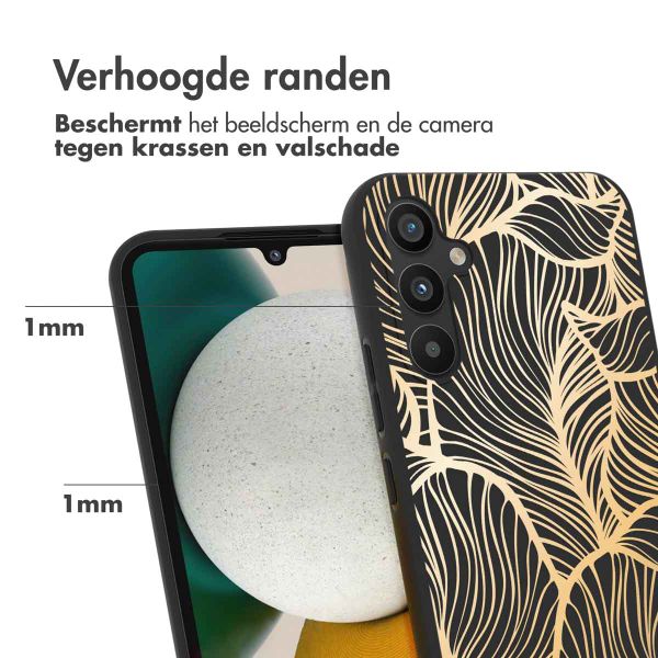 imoshion Design hoesje Samsung Galaxy A34 (5G) - Bladeren / Zwart