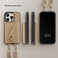 Selencia Sera Koordhoes met pashouder envelop iPhone 15 Pro - Beige