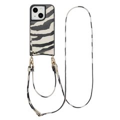 Selencia Nova Telefoonhoes met Koord en Pashouder Apple iPhone 15 - Zazzy Zebra