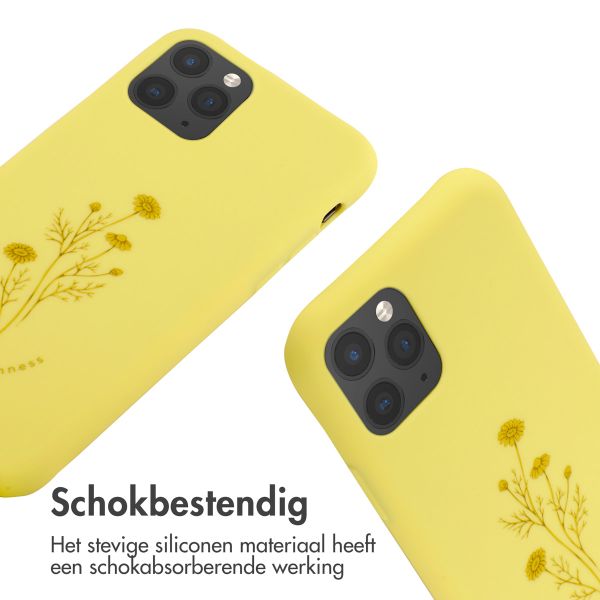 imoshion Siliconen design hoesje met koord iPhone 11 Pro - Flower Yellow