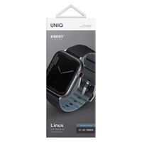 Uniq Linus AiroSoft™ Siliconen bandje Apple Watch Series 1 t/m 9 / SE (38/40/41 mm) | Series 10 (42 mm) - Midnight Black