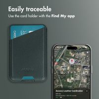 Accezz Magnetic Leather Card Holder - Compatible with Apple Find My - Cedar Green