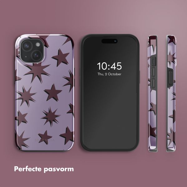 Selencia Vivid Backcover met MagSafe Apple iPhone 15 - Stars Plum Lilac