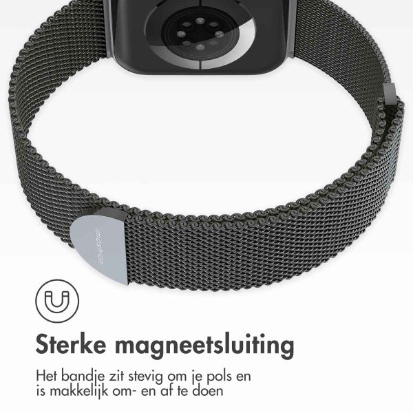 imoshion Milanees magnetisch bandje Apple Watch Series 1 t/m 9 / SE (38/40/41 mm) | Series 10 (42 mm) - Maat S - Space Grey