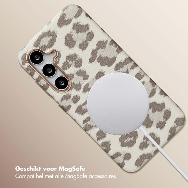 Selencia Sabi Backcover Panterprint met MagSafe Samsung Galaxy S24 - Soft Ivory
