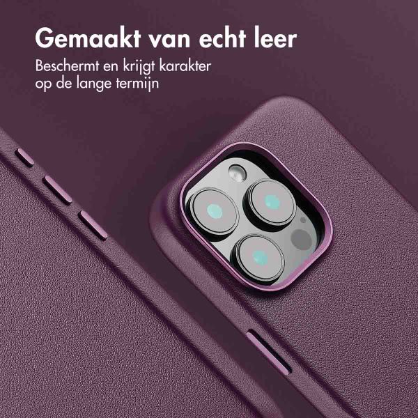 Accezz MagSafe Leather Backcover iPhone 16 Pro - Heath Purple