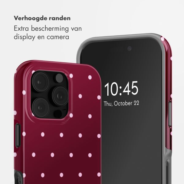 Selencia Vivid Backcover met MagSafe Apple iPhone 16 Pro Max - Happy Dots Burgundy