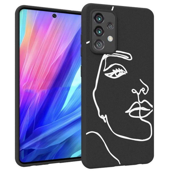 imoshion Design hoesje Samsung Galaxy A52(s) (5G/4G) - Abstract Gezicht - Wit