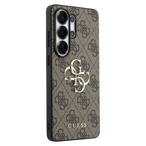 Guess 4G Leather Backcover met MagSafe Samsung Galaxy S26 Ultra - Gold Edge - Brown
