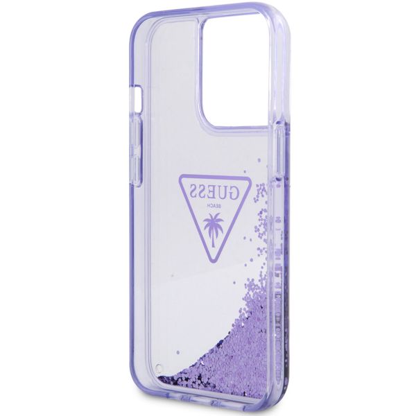 Guess Liquid Glitter Backcover iPhone 14 Pro Max - Paars