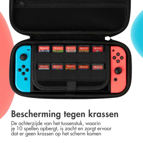 imoshion Nintendo Switch case met ritsvak - Hoes Nintendo Switch / Switch OLED met handvat - Zwart