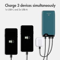 imoshion Power bank 20,000 mAh - 22.5W Fast charger - USB-C / USB-A - Petrol Green