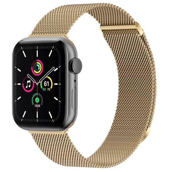 imoshion Milanees magnetisch bandje Apple Watch Series 1 t/m 10 / SE / Ultra (2) (44/45/46/49 mm) - Maat S - Champagne