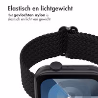 imoshion Nylon geweven bandje Apple Watch Series 1 t/m 9 / SE (38/40/41 mm) | Series 10 / 11 (42 mm) - Zwart