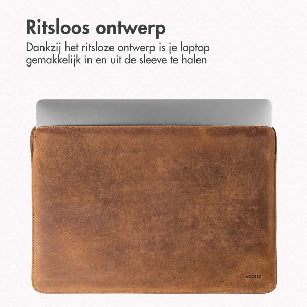 Accezz Leather Laptop hoes Apple MacBook 13 inch - Laptopsleeve - Cognac