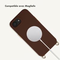 Selencia Rivièra MagSafe Back Cover with detachable hooks Apple iPhone 17e / 16e - Choco Brown
