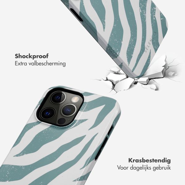 Selencia Vivid Tough Backcover iPhone 14 Pro Max - Colorful Zebra Pine Blue