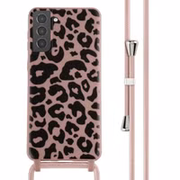 imoshion Siliconen design hoesje met koord Samsung Galaxy S21 Plus - Animal Pink