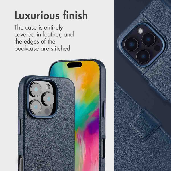 Accezz 2-in-1 Leather Bookcase with MagSafe Apple iPhone 16 Pro Max - Nightfall Blue