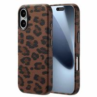 Selencia Sabi Backcover Panterprint met MagSafe Apple iPhone 17 - Mocha Brown