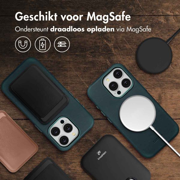 Accezz Vintage Leather Magsafe Backcover Apple iPhone 15 Pro - Smokey Green