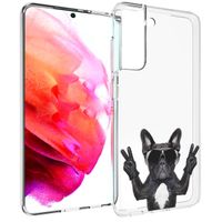 imoshion Design hoesje Samsung Galaxy S21 FE - Bulldog - Zwart