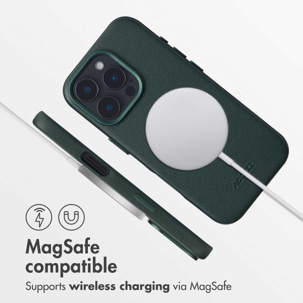 Accezz Leather Back Cover with MagSafe Apple iPhone 16 Pro - Cedar Green