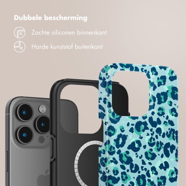 Selencia Vivid Tough Backcover met MagSafe iPhone 15 Pro Max - Wild Spots Light Blue