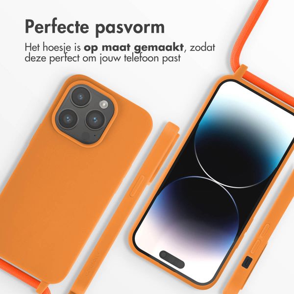 imoshion Siliconen hoesje met koord iPhone 14 Pro - Oranje