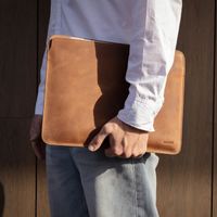 Accezz Leather Laptop hoes Apple MacBook 14 inch - Laptopsleeve - Cognac