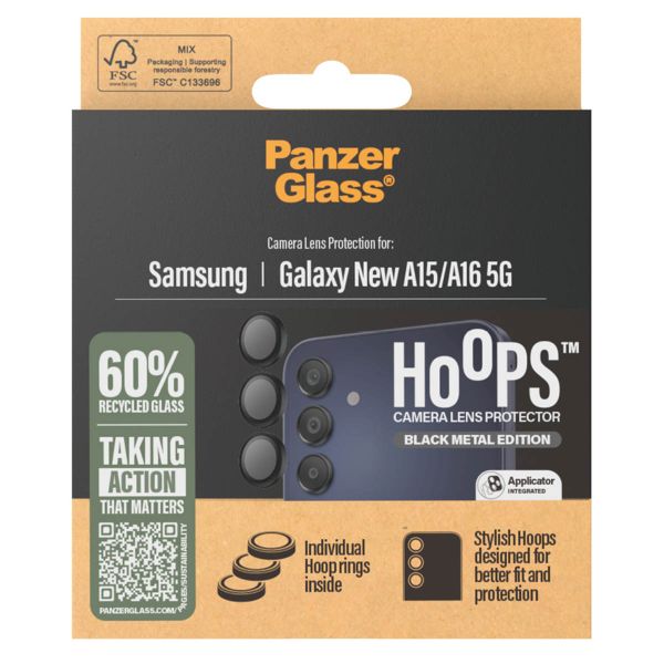 PanzerGlass Camera Protector Hoops Samsung Galaxy A16 4G/5G - Zwart