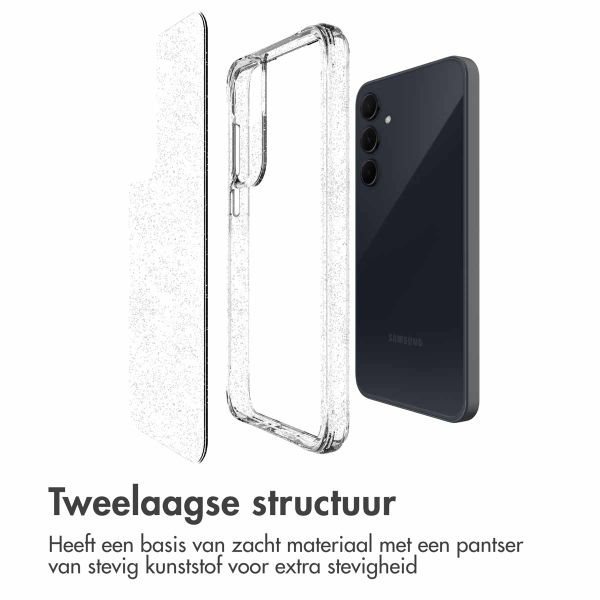 imoshion Clear Glitter Backcover Samsung Galaxy A35 - Zilver